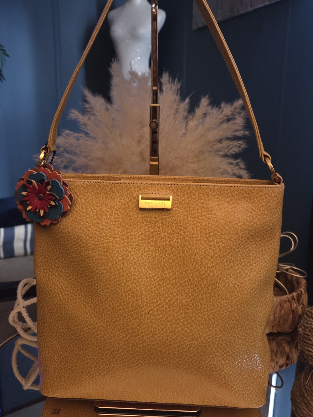 Kate Spade New York Made in Italy Mustard Pebbled Leather Bag + Roostercuster BC